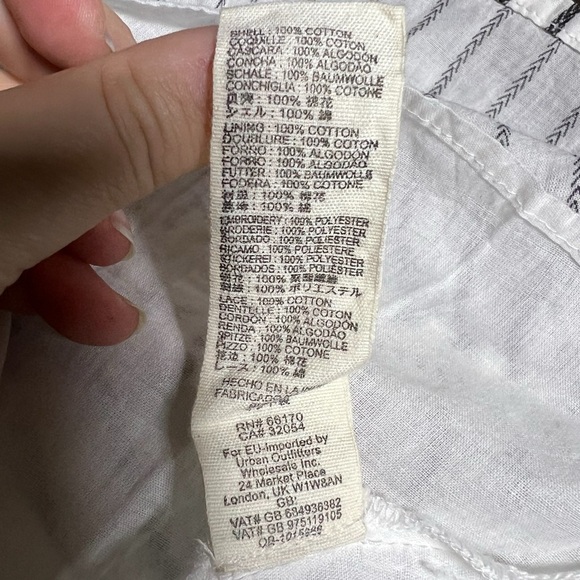 Free People Black White Striped Lola Embroidered Mini Dress XS Boho Oversized - Picture 10 of 12